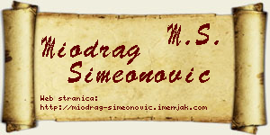 Miodrag Simeonović vizit kartica